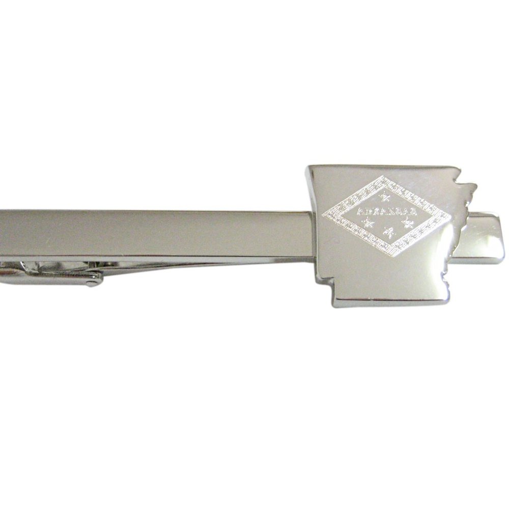 Arkansas State Map Shape And Flag Design Tie Clip - image 1